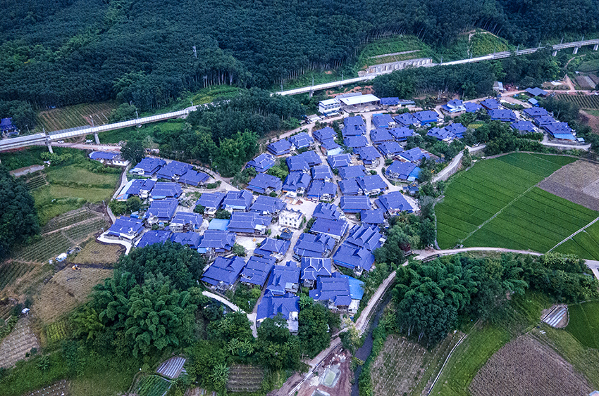 磨憨鎮(zhèn)曼莊村大龍哈小組現(xiàn)代化邊境幸福村新貌。人民網(wǎng)記者 符皓攝